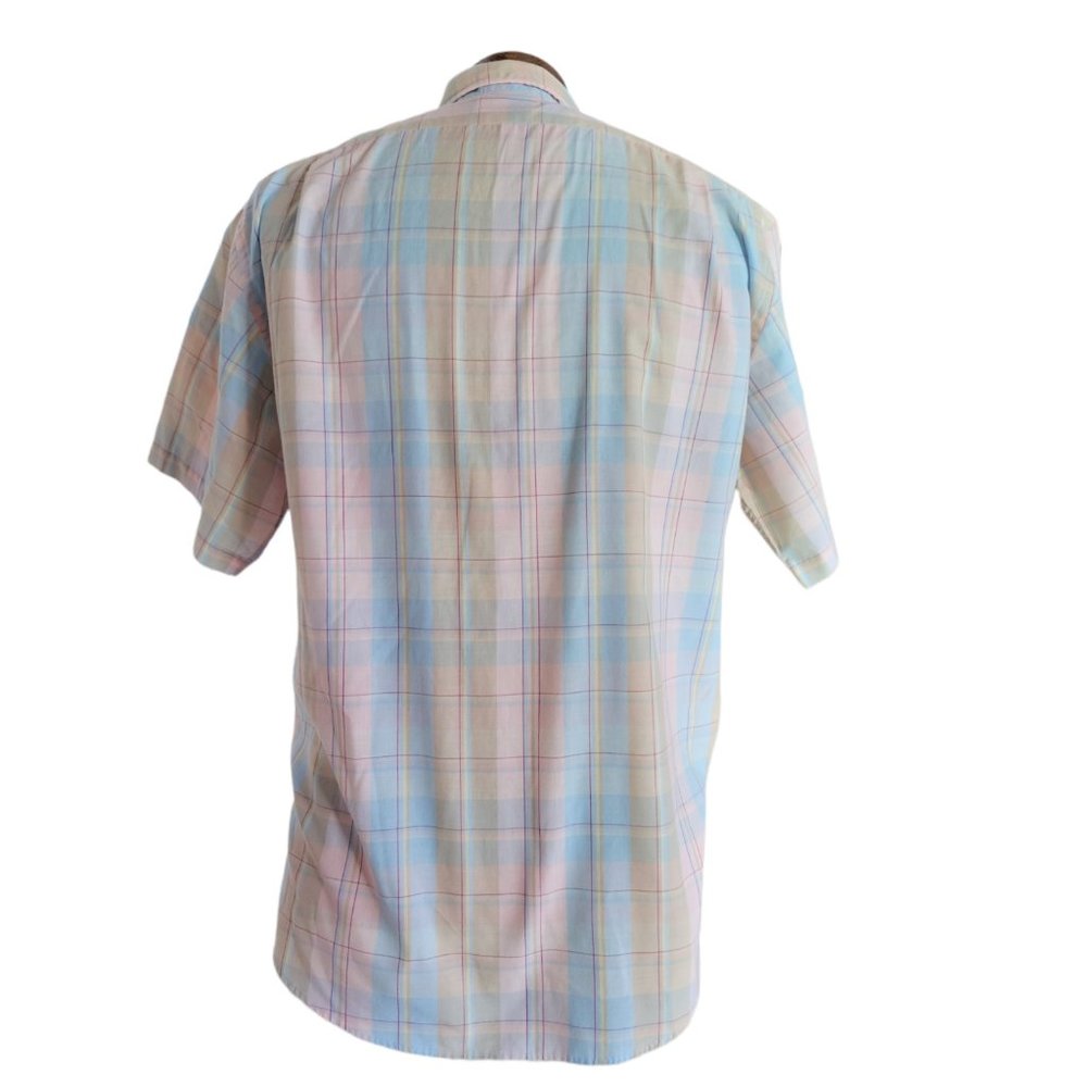 VTG ENRO Men's Plaid Button Front Short Sleeved Shirt Size Large - Picture 2 of 9
